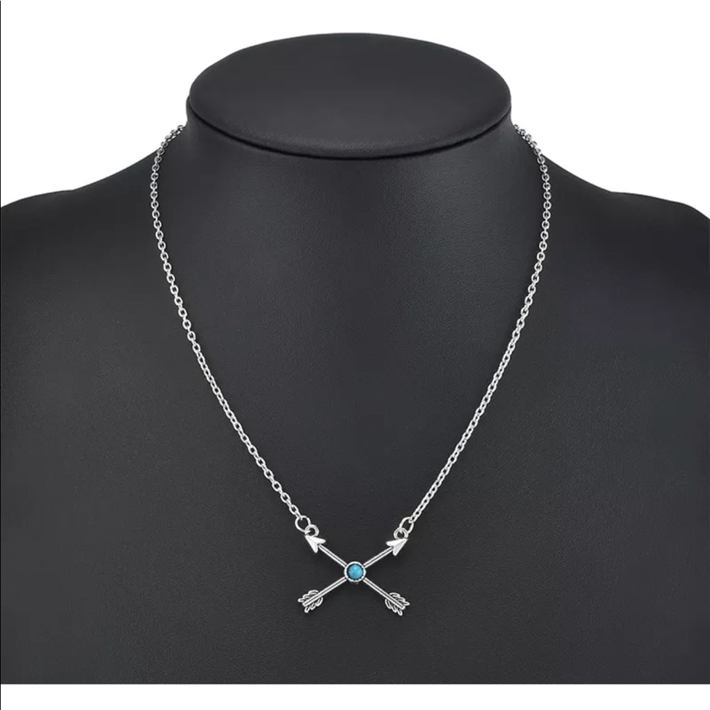 Turquoise And Arrow Tassel necklace Bohemian chic